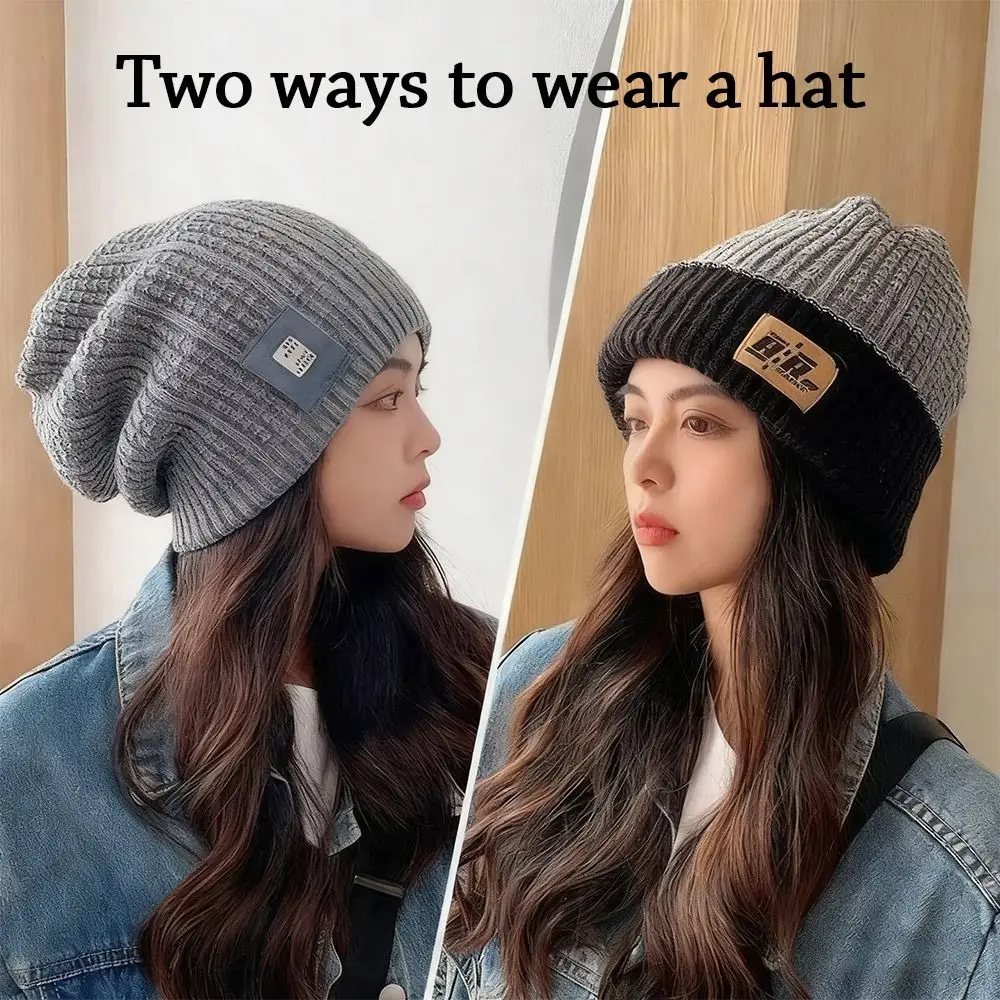 

Модная теплая зимняя шапка с защитой ушей, утолщенные шапки-бини, повседневная эластичная вязаная шапка на открытом воздухе