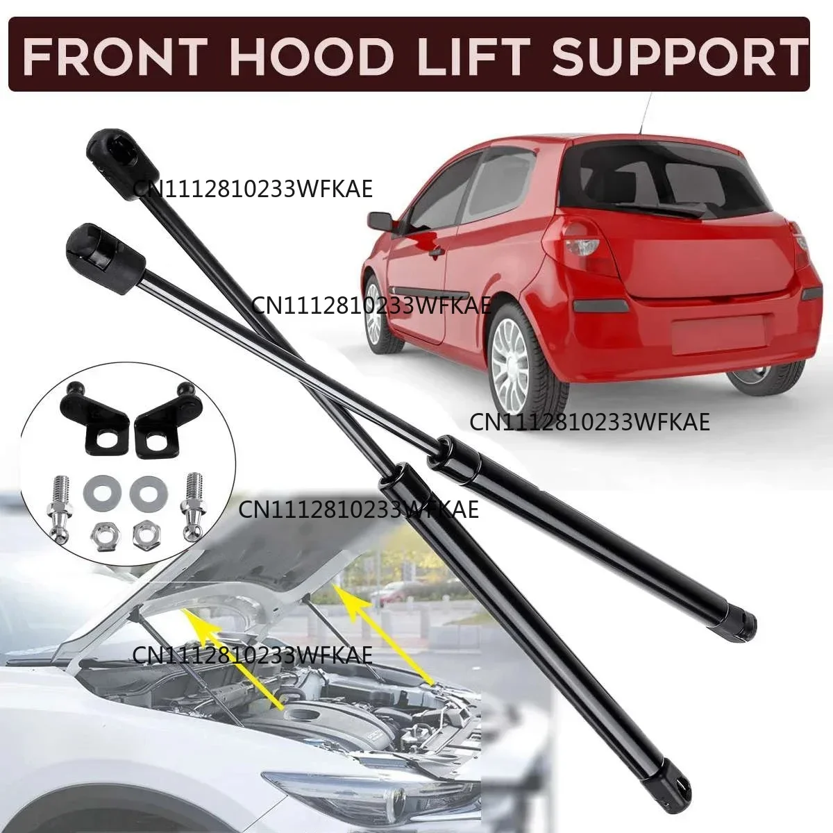 2X Front Hood Bonnet Modify Gas Springs Shock Damper Gas Strut Lift Support for Opel Astra J Vauxhall MK6 GTC 2009-2015