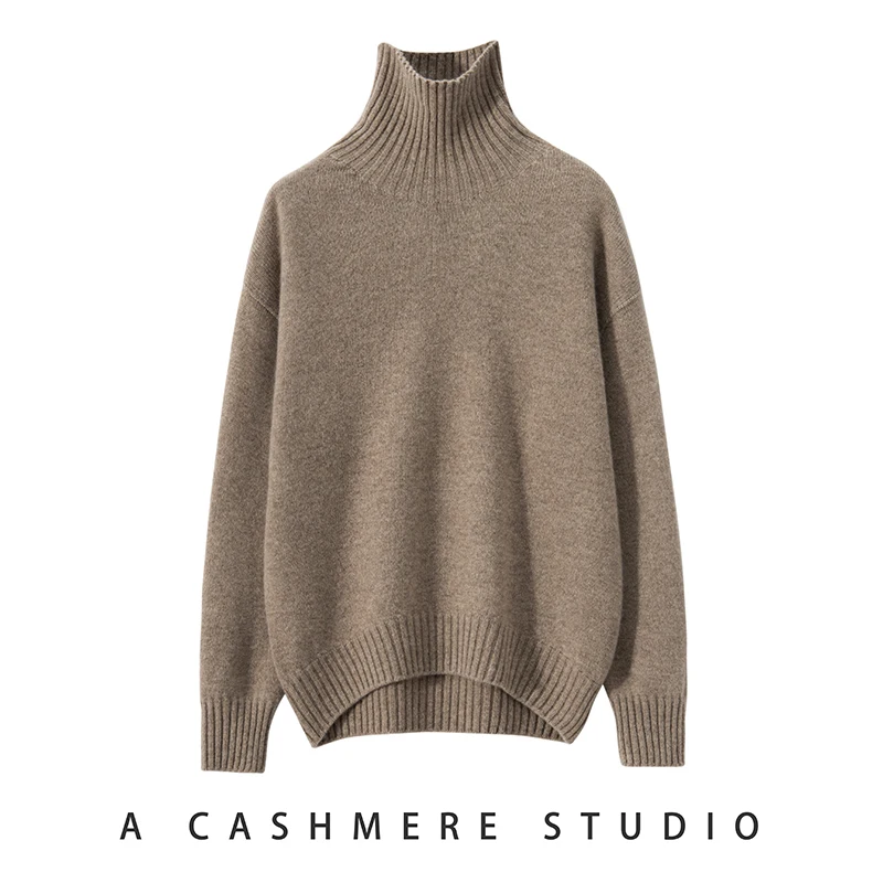 Winter Sweater Women 100% Goat Cashmere Knit Pullover Turtleneck Thick Soft Warm Hot Sale Female Long Sleeve Jumpers WL01