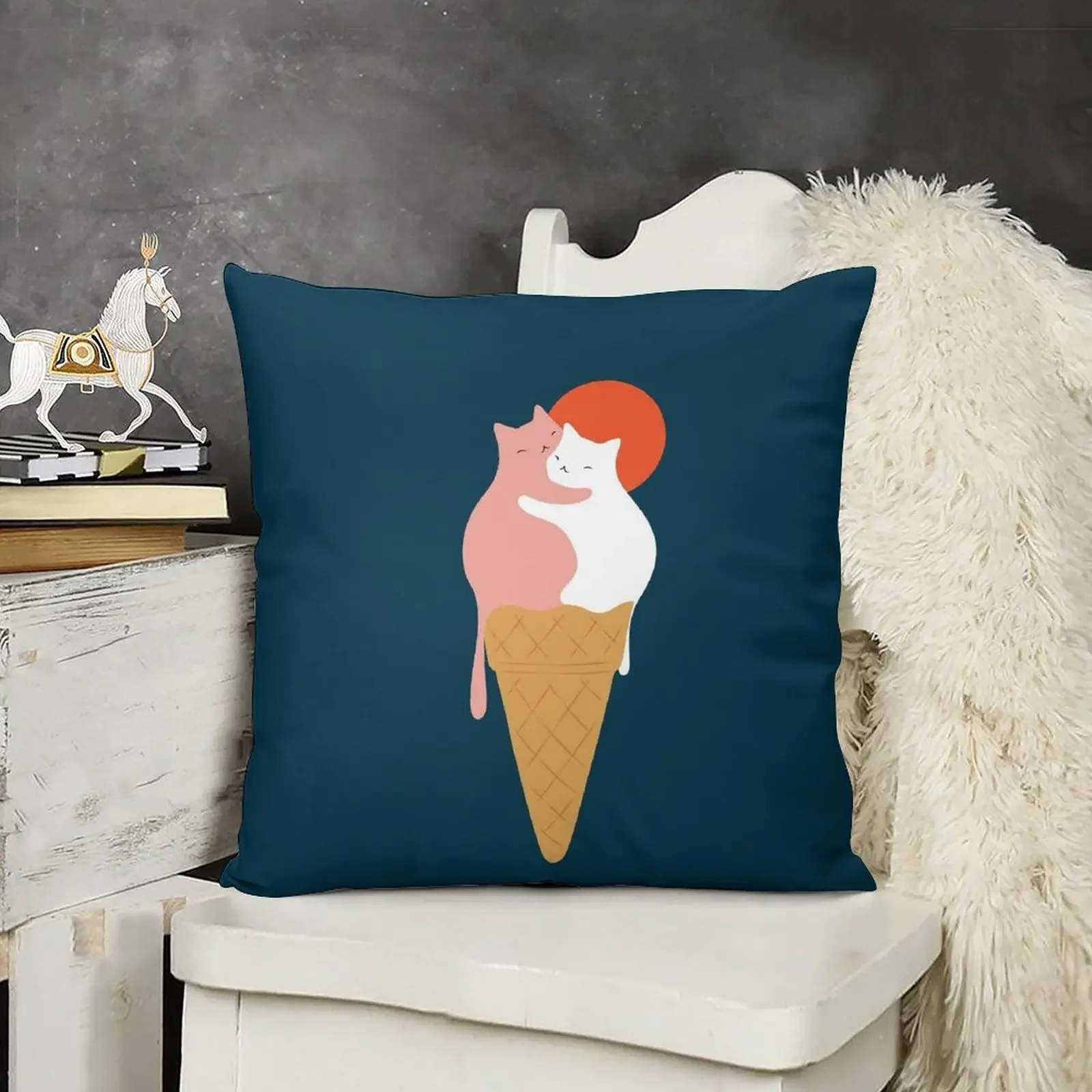 Cat Landscape 145: Strawberry and Vanilla Throw Pillow Pillow Cases ornamental pillows Sofa Cushions Cover pillow