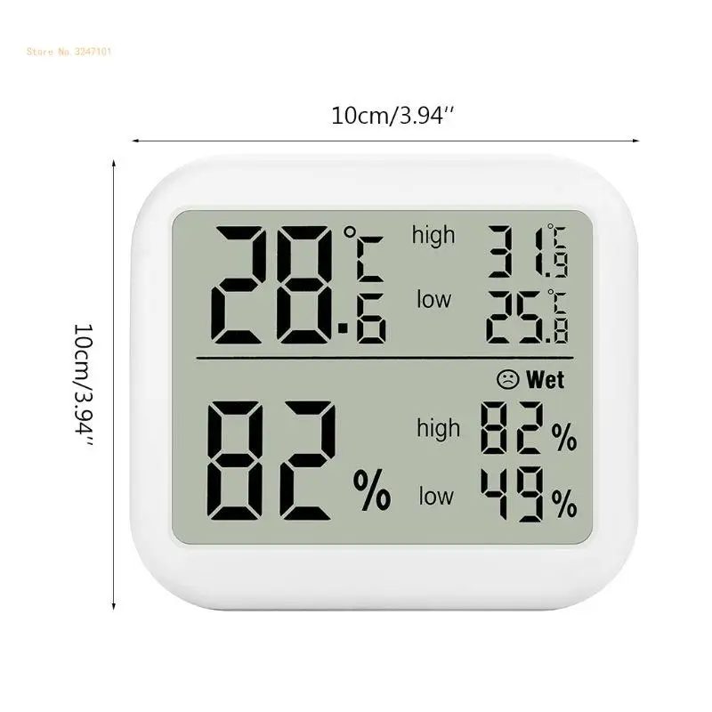 Automatic Electronic Temperature Humidity Clock LCD Digital Screen for Home Bed Room Office Warehouse Dropship