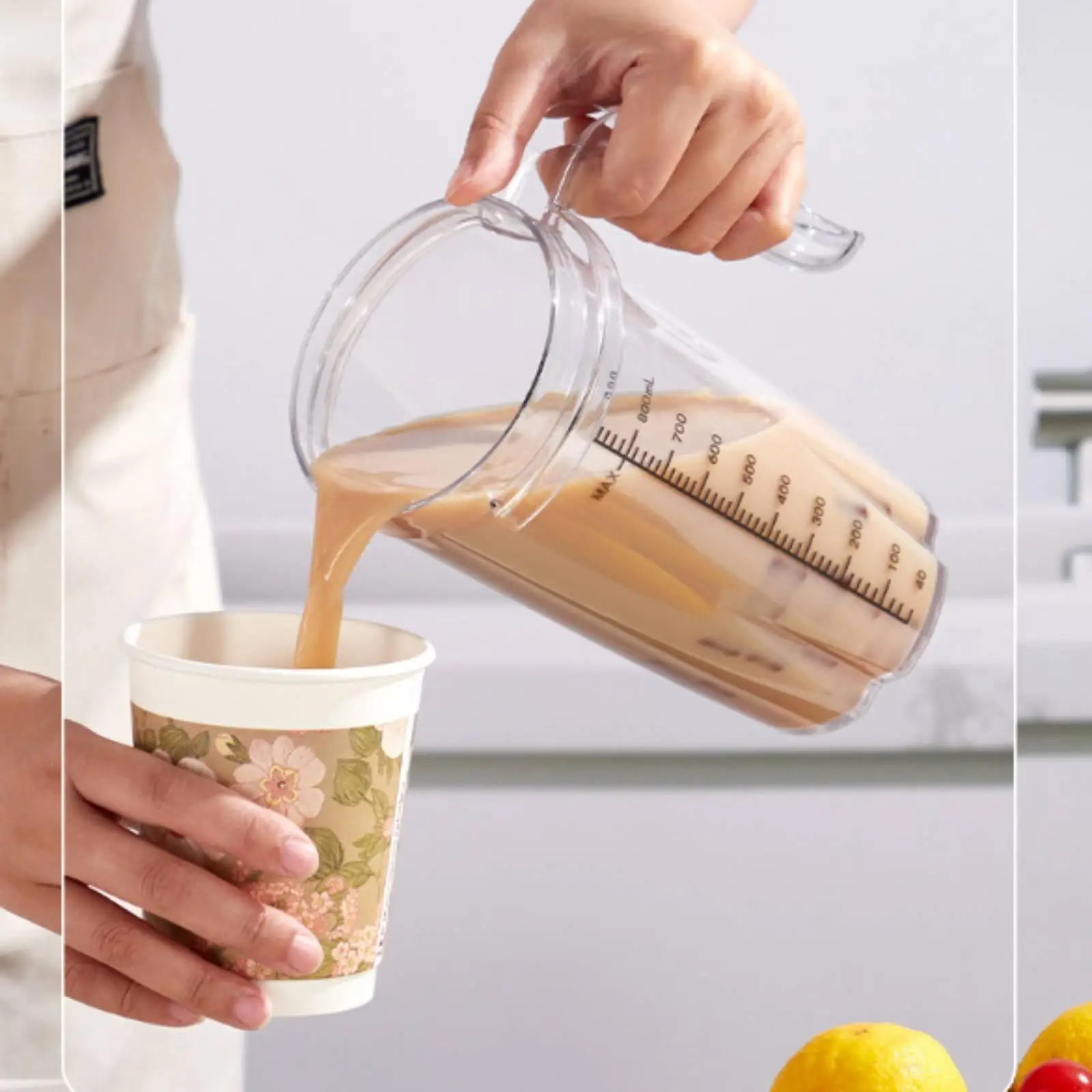 Mixing Cup with Handle | for Immersion Blender, Easy to Pour, Measuring Cup with