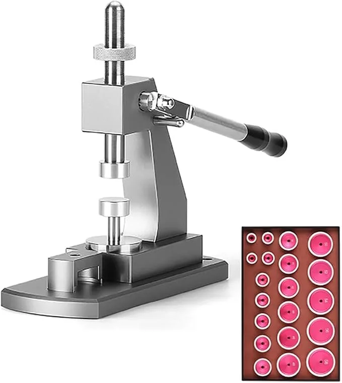 Professional Watch Back Case Press Machine (Model 6173) – For Securely Fitting Watch Crystals & Case Backs, Durable Metal Base