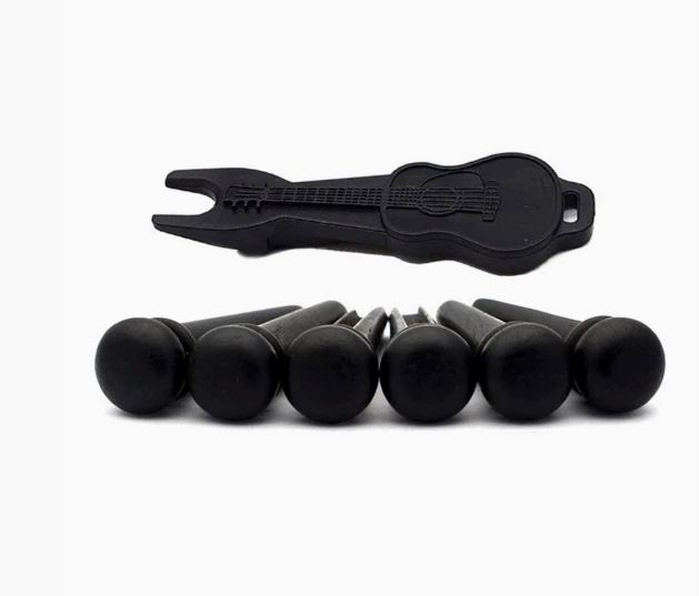 

1Set Acoustic Guitar Bridge Pins Slotted Ends With Pin Puller Tool Complete Kit For Folk Guitar String Replacement Repair Parts