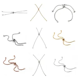 1Piece 304 Stainless Steel Adjustable Slider/Slide Extender Chain For Handmade DIY Making Jewelry Bracelet Findings,