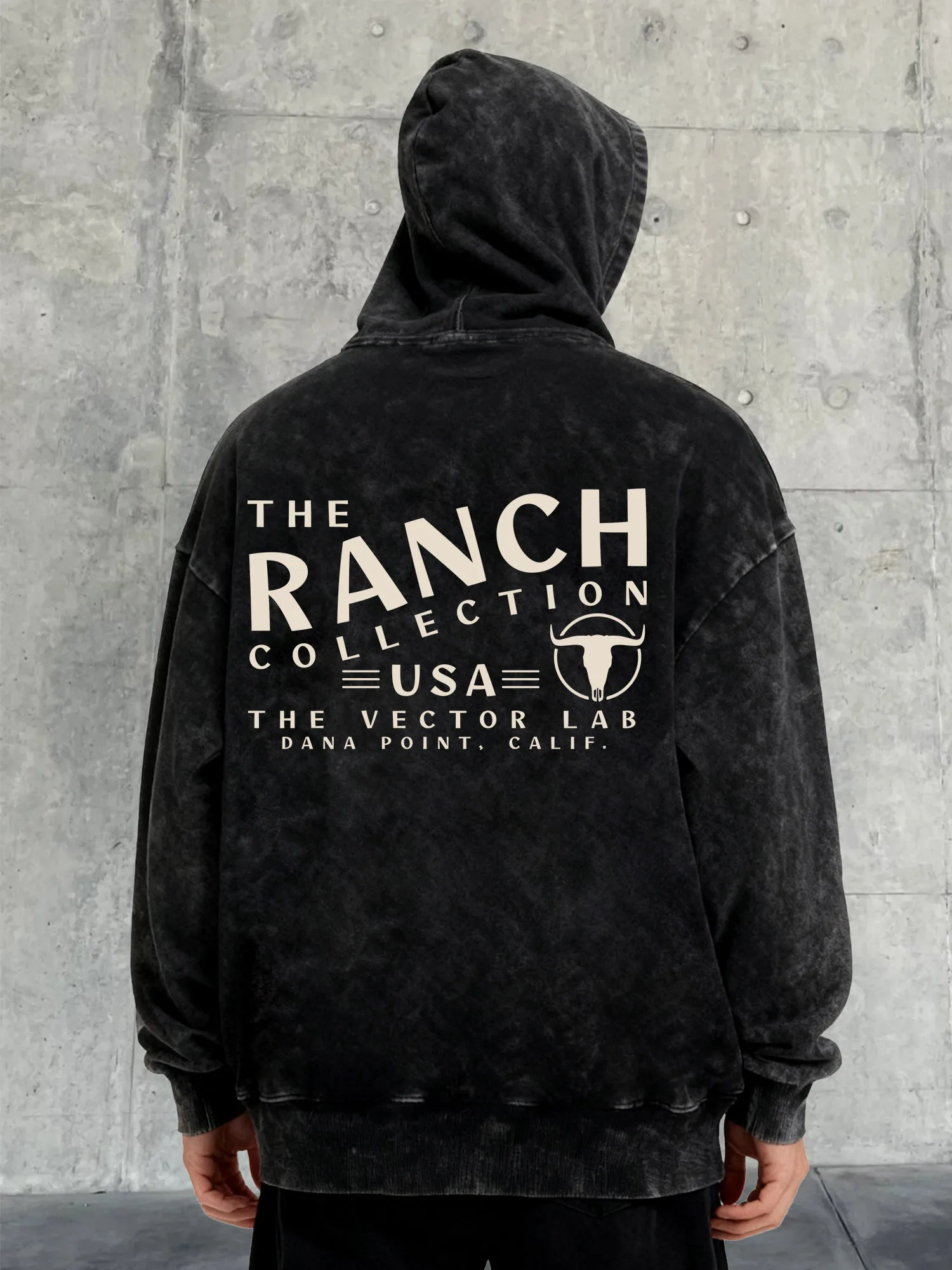 مجموعة The Ranch Man 400 جرام ذات قلنسوة ثقيلة الوزن مغسولة بكتف منسدل