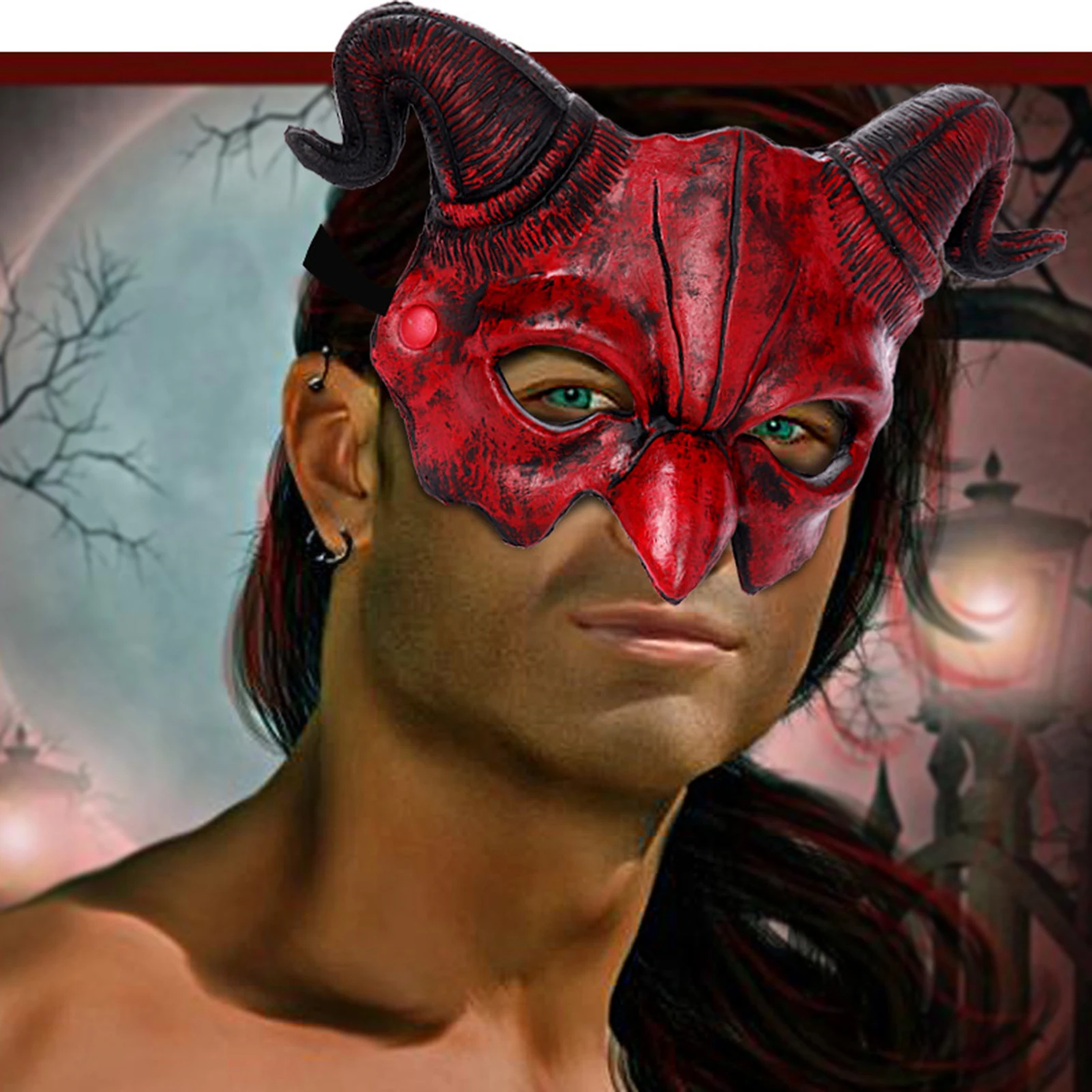 Halloween Schaf gehörnte Teufel Maske realistische Cosplay Kostüm Maske für Halloween Themen Party Zubehör