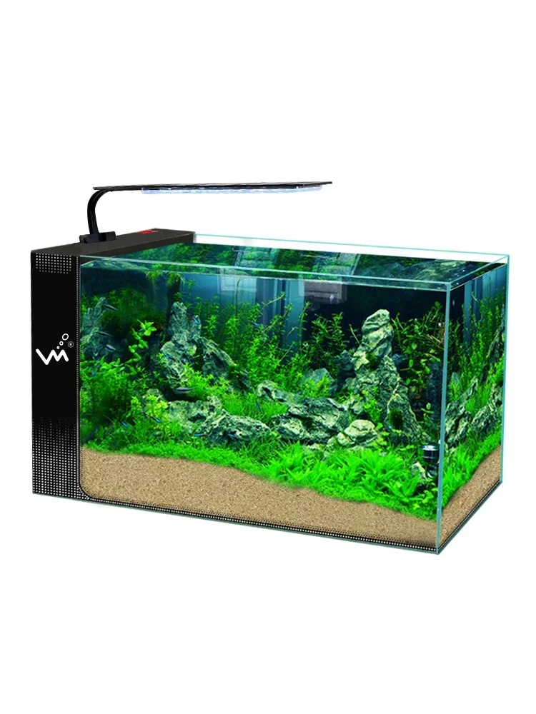 

#New desktop fish tank living room, small and medium-sized ultra white glass, silent, no water change, lazy, self circulating