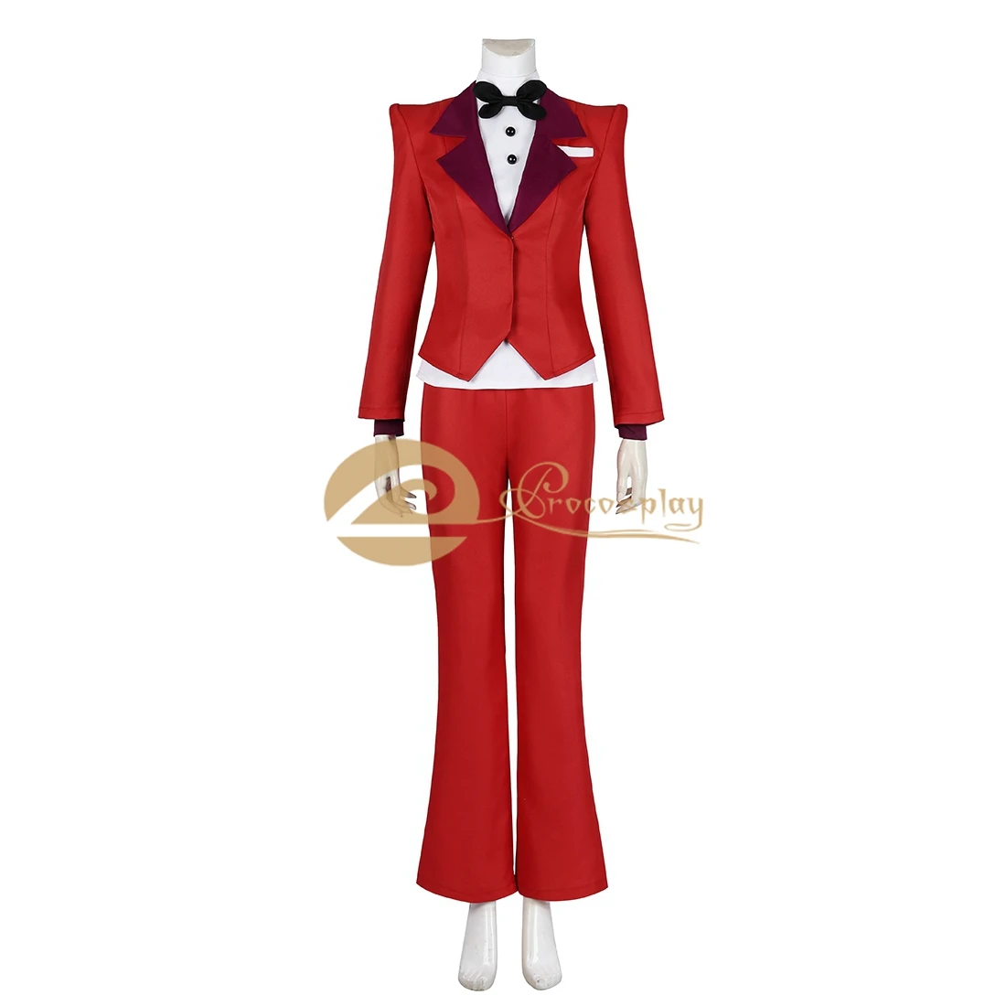 

Charlie Morningstar Cosplay Costume Women Red Suit Outfit Halloween Christmas Party