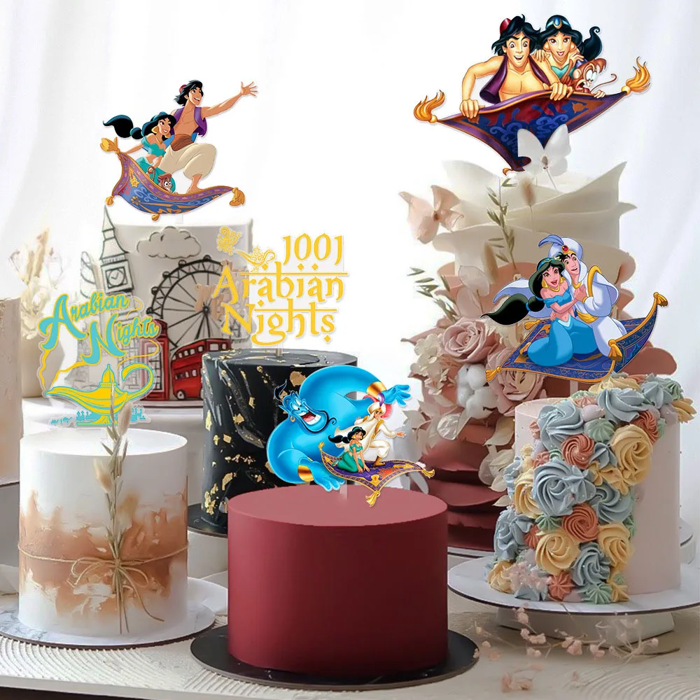 

Aladdin Acrylic Cake Topper Birthday Party Decor Princess Jasmine Baby Shower DIY Baking Decoration for Wedding Home Activity