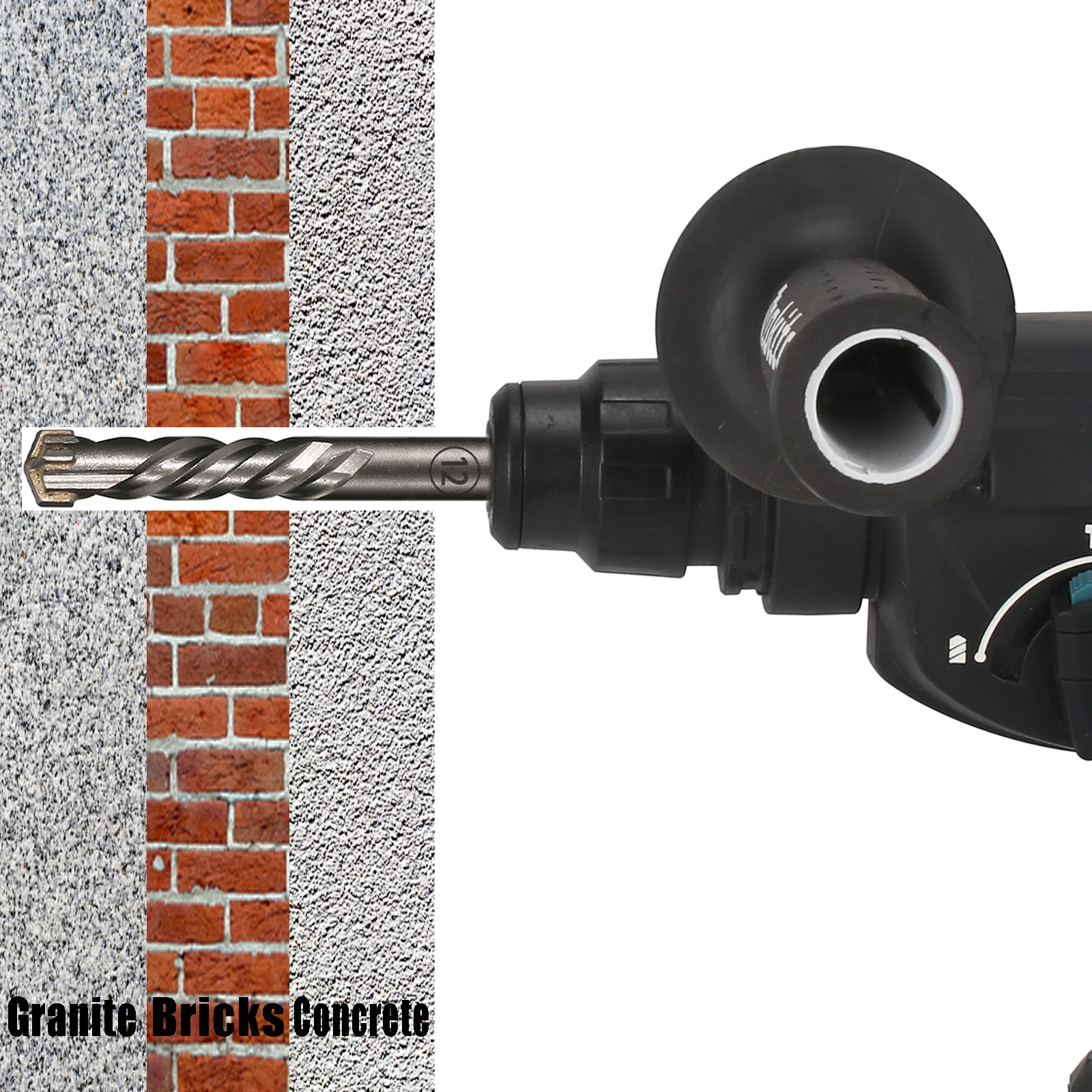 1Pc Calcestruzzo SDS Plus 4-12mm bit Croce Cutter testa doppio coclea Martello 110mm Muro Blocco di mattoni Martello elettrico Punta per muratura