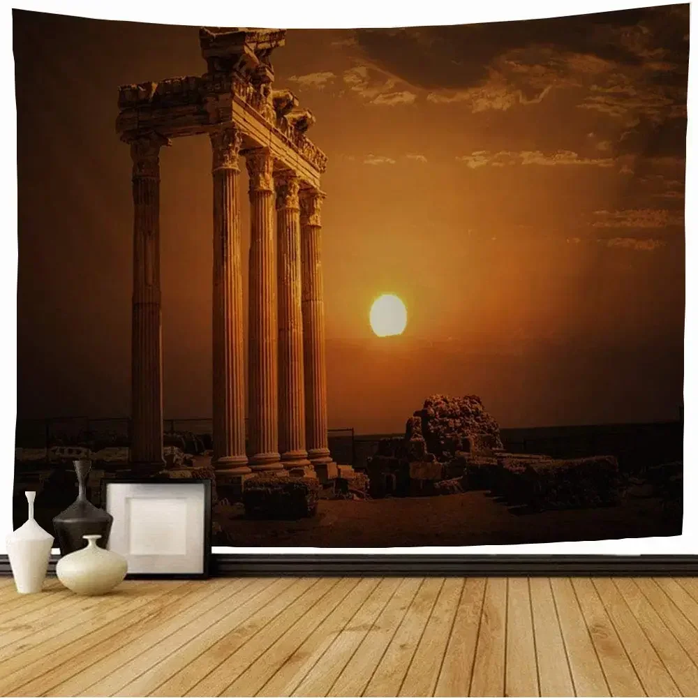 Pillar Theme Tapestry Roman Columns Vintage Stone Pillars Architecture Tapestry Wall Hanging for Bedroom Living Room Dorm Decor