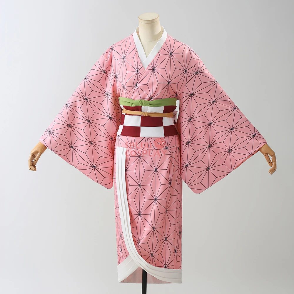 SBluuCosplay Nezuko Cosplay Erwachsene Hohe Qualität SR Bambus Rohr Prop Tiefbraun Haori Halloween Kostüm Weihnachten Geschenk Outfit