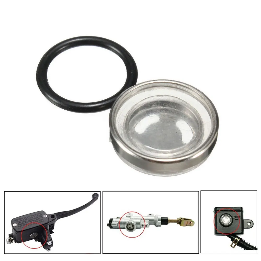 1set(1 Case 1 Ring) Motorbike Acesssories Master Brake Cylinder Reservoir Sight Glass Motorcycle Dirt Bike Gasket 14mm 12mm 10mm