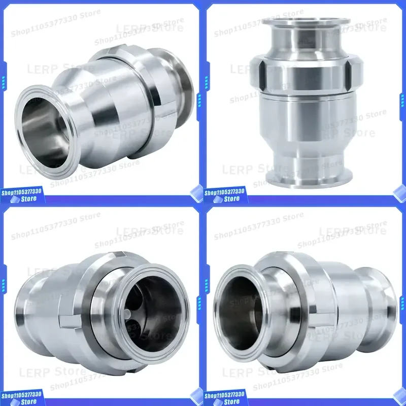 1 Inch TC 50.5 SMS SS304 Sanitary Stainless Steel Ferrule Single Check Valve for Food Beverage Processing Industrial Use