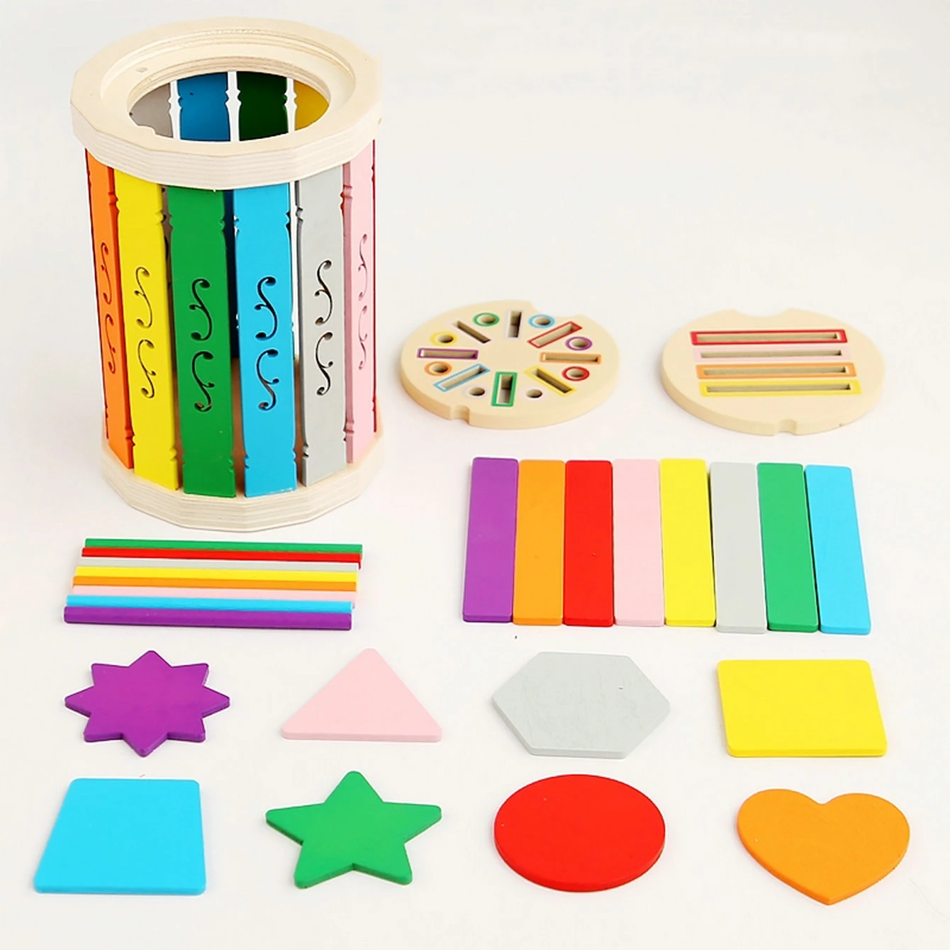 Seau de Classification de forme de couleur Montessori pour enfants, tasse de Classification pour bébé, exercice de mouvement fin, jouets en bois pour éducation précoce