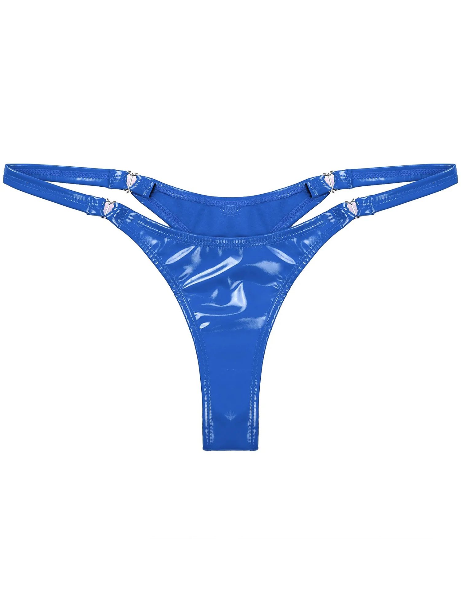 

Женские стринги из лакированной кожи с пряжкой, трусы, сексуальное женское белье, стринги с мокрым эффектом, нижнее белье, бикини с низкой талией, черные трусы