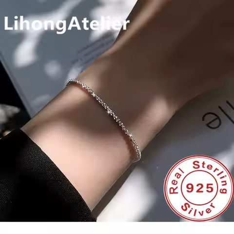 New 925 Sterling Silver Bracelet 2.5MM sparkling ripple gold plated bracelet for women men jewelry gift