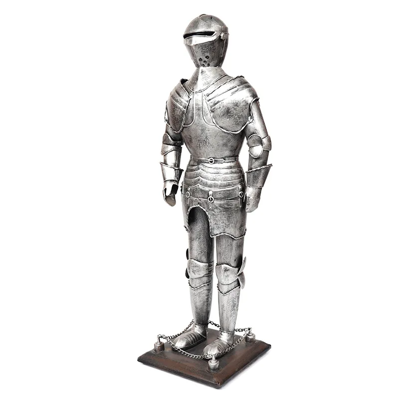 Medieval Roman armored man soldier model wrought iron warrior large floor decoration photography prop ornament
