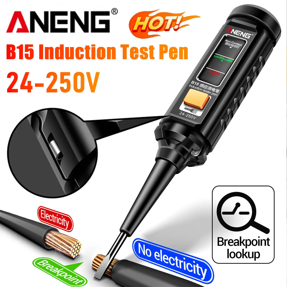 ANENG B15 Induction Teste Pen Highlight Color Light Professional AC Voltage Detection Electrician Screwdriver Testing Tools