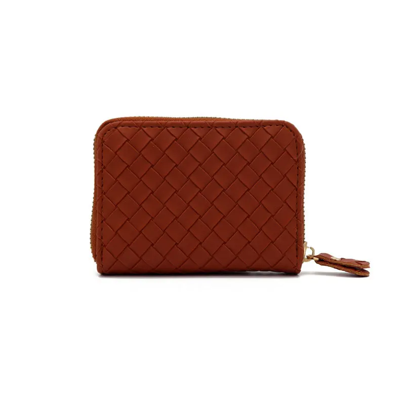 Simple and fashionable woven pattern wallet with large capacity and multiple card slots