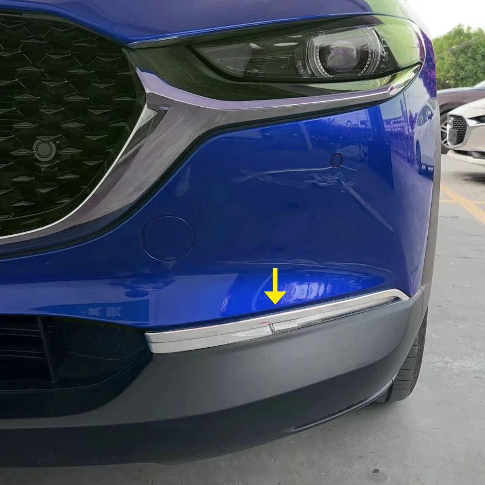 المصد الأمامي المطلي بالكروم ضوء الضباب قوالب الحافة لملحقات 2019-2024 مازدا CX-30 CX30