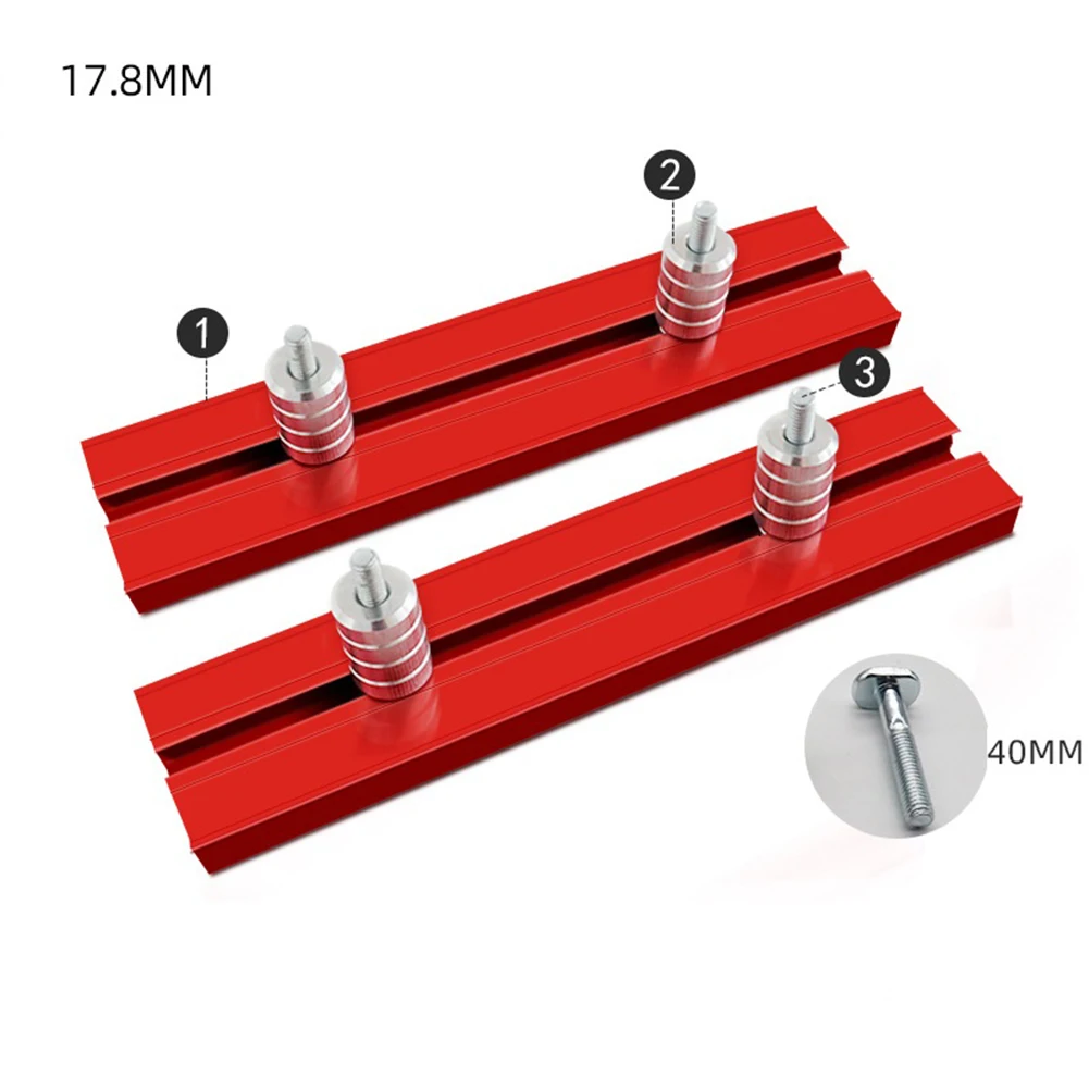 Sliding Slot Fence Positioning Clamp Tool Set for Woodworking with Saw Table Dog Hole Fence and Aluminum Alloy