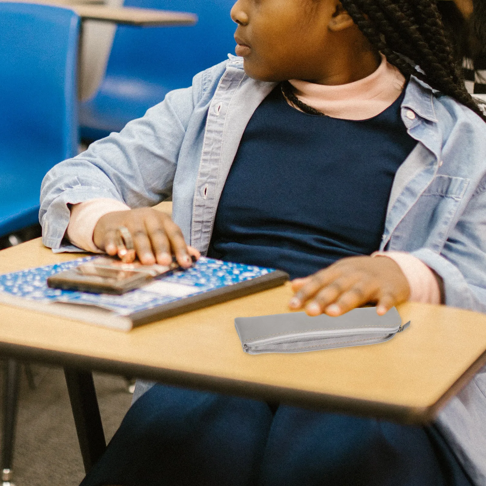 

2Pcs Lovely PU Pencil Case Portable Pencil Bag Durable Pen Pouch Tool Organizer Small Storage Bag Pen Cases