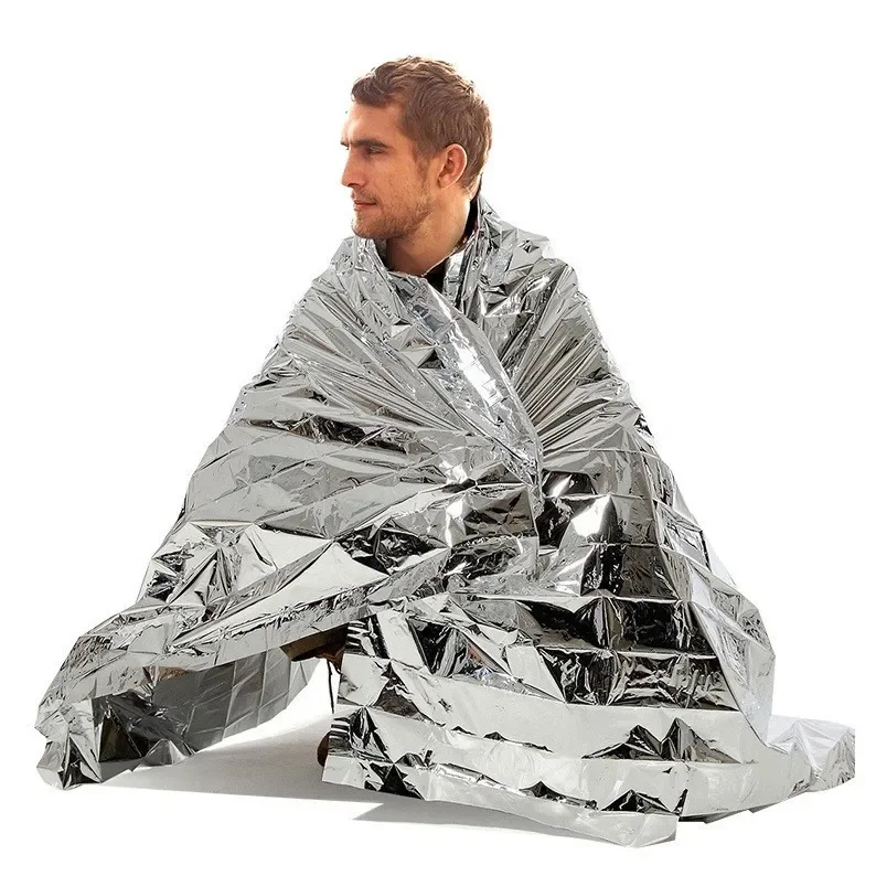 4pcs Emergency Mylar Thermal Blanket Foil Space Blanket Designed for NASA Body Warmer Outdoor First Aid Camping Hiking Travel