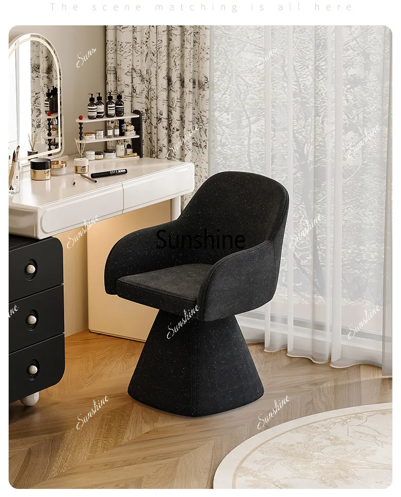 Medieval makeup stool master bedroom dresser chair high-end dressing stool view 3