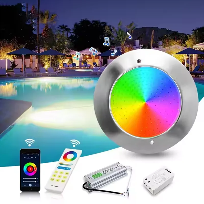 

35W RGB Underwater Lights DC12V IP68 LED Swimming Pool Light 12W 18W 25W Mobile APP Control Pool Party Decoration Fountain Lamp