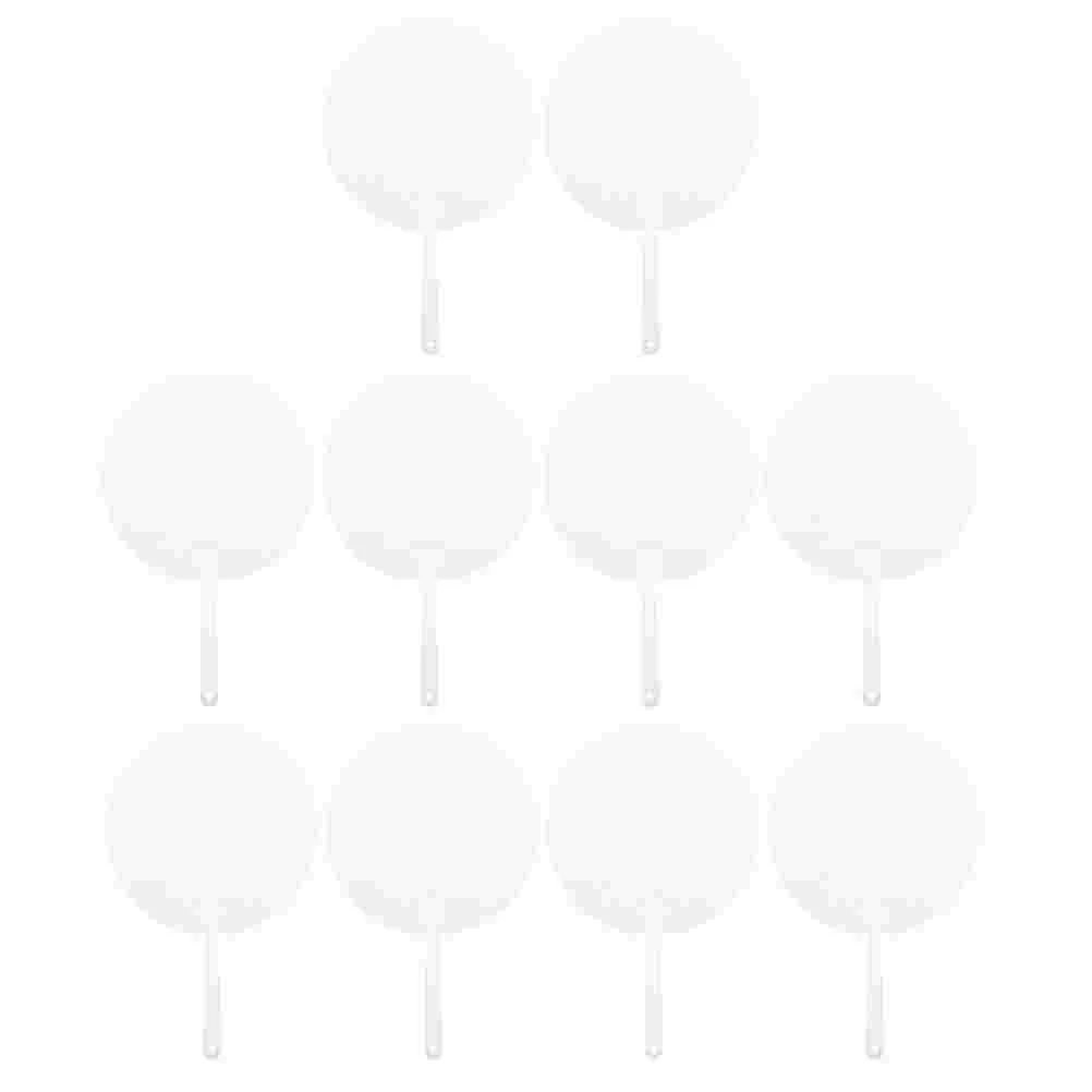 

Blank Fans Round Hand Wedding Ceremony Decorations DIY Handicrafts Supplies Performance Props Children Painting Handheld