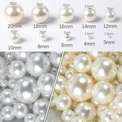 500pcs Imitation Pearl Beads With Hole Beading Accessories 3 4 6 8 10 12 mm Spacer Beads For Bracelet Necklace Jewelry Making