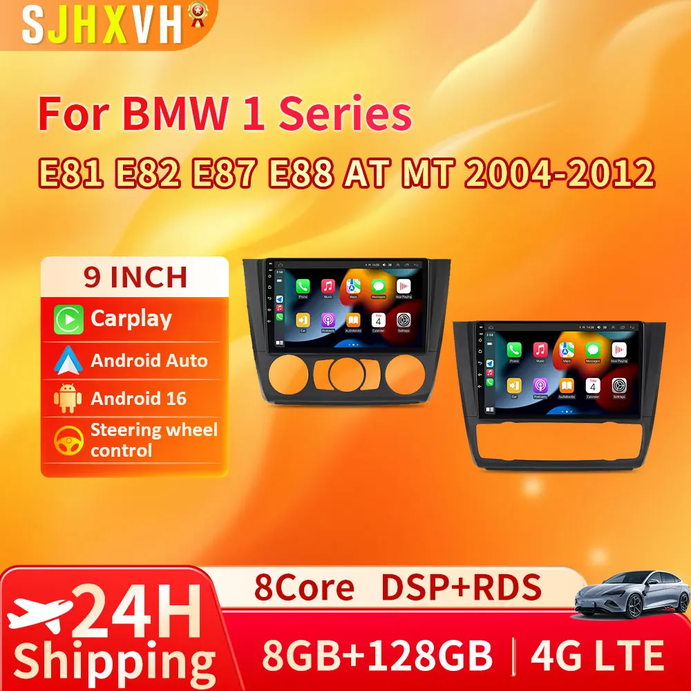 

9'' Car Radio Carplay GPS MP5 Player For BMW 1 Series E81 E82 E87 E88 AT 2004-2011 WIFI Car Stereo DVD Multimedia Player