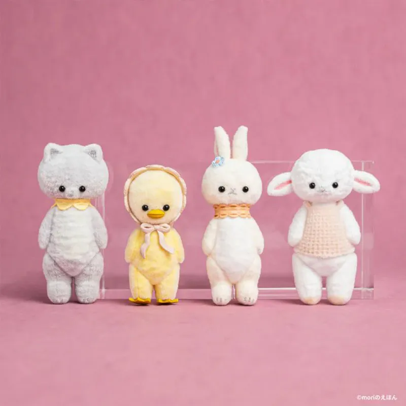 Genuine Kenelephant Vol.2 Gashapon Mori No Ehon Flocked Rabbit Chick Mini Animal Figurine Collectible Decor Ornament Toy Gift view 3