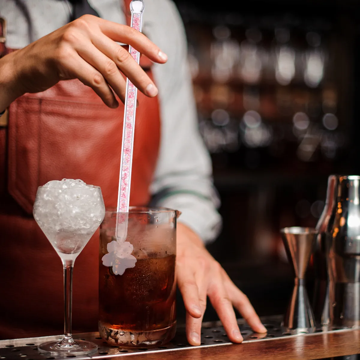 Star Stir Sticks Hardened Clear Glass Rods for Bar Home Cocktail Mixing Swizzle Stick Drink Stirrer