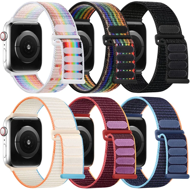 Nylon loop For Apple Watch bands Ultra-2 49mm 44mm 40mm 42mm 45mm 41mm Sport pride Bracelet iwatch Strap Series 9 8 se 7 6 5 4