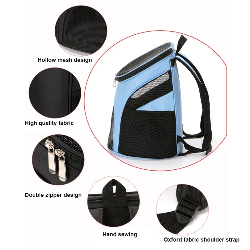 Convenient Pet Carrier Backpack For Small Cat and Dogs 3-Sides Mesh Ventilated Design Breathable Bag For Travel Outdoor 2024 New