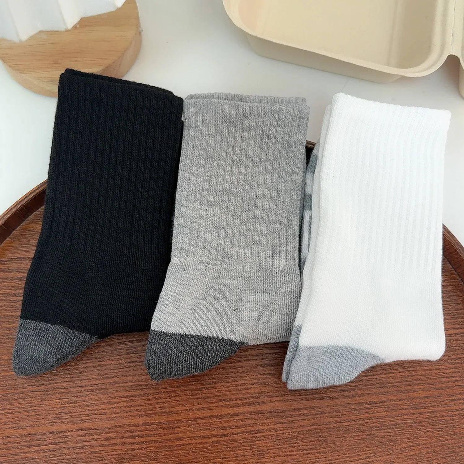 Laufsocken für Herren, feuchtigkeitsableitende Sportsocken, atmungsaktive Polyester-Wadensocken für Fitness-Training, Radfahren, Outdoor – Detail 7
