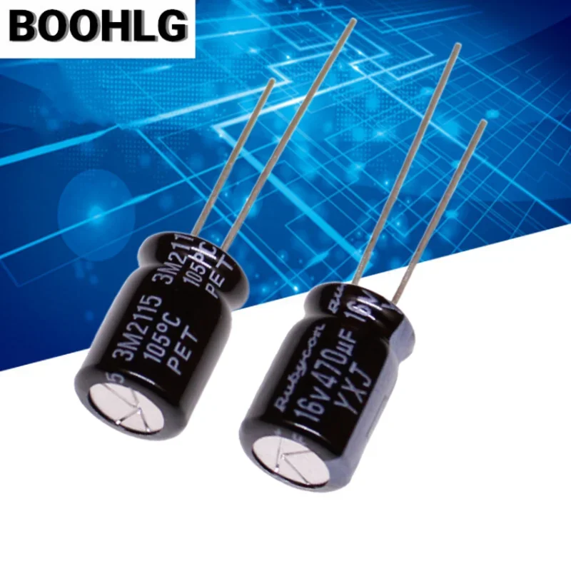 10PCS Order new Rubycon imported electrolytic capacitor 16v 470uf 8X11.5 Japanese ruby zlh