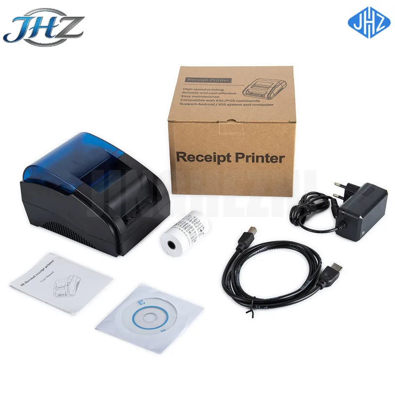 JHZ for USB Bluetooth 58mm thermal receipt printer compatible with ESC/POS printing command set restaurant retail 2-inch bill pr