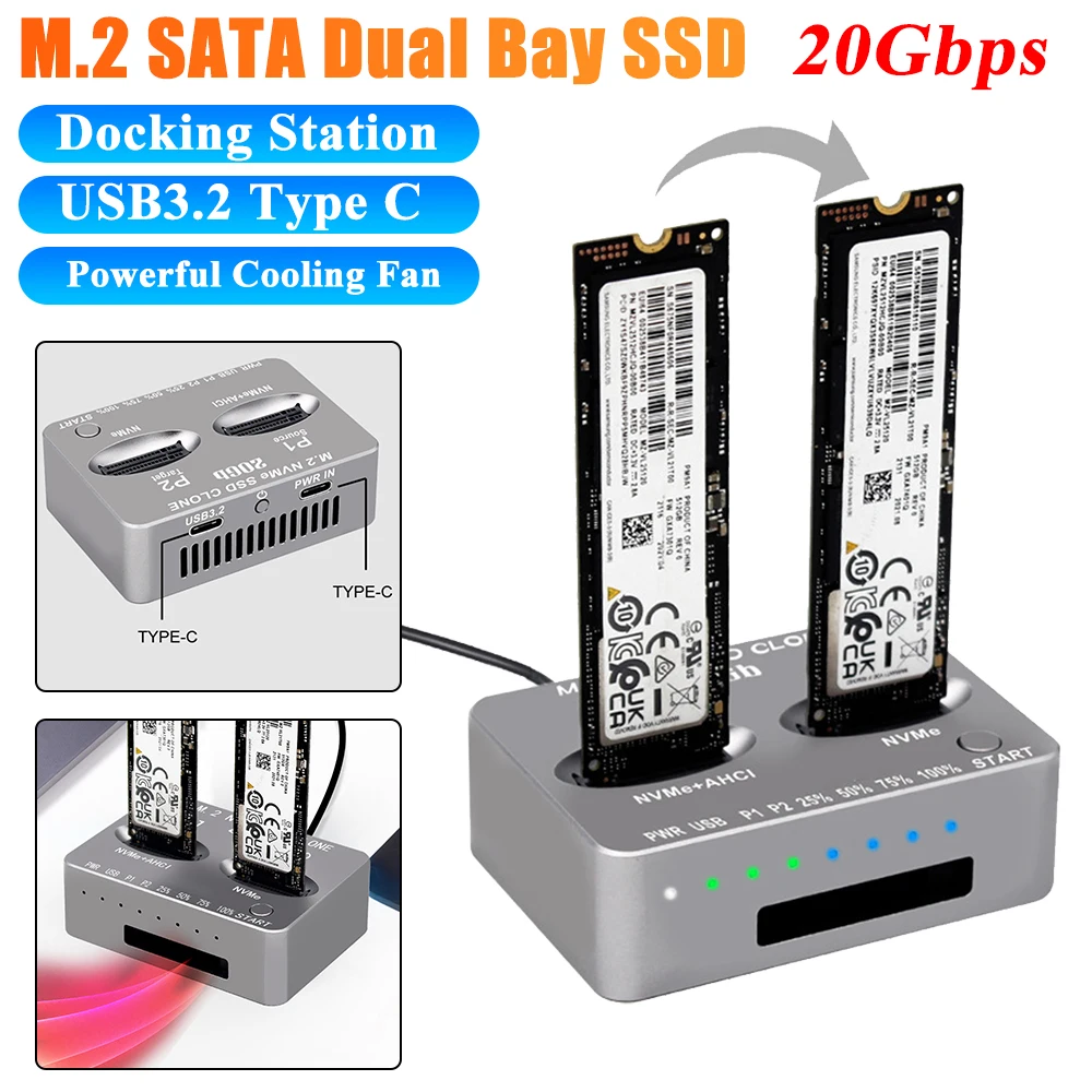 ESSAGER DockingStation für .2 NVe & SATA SSD, .2 USB Adapter, it