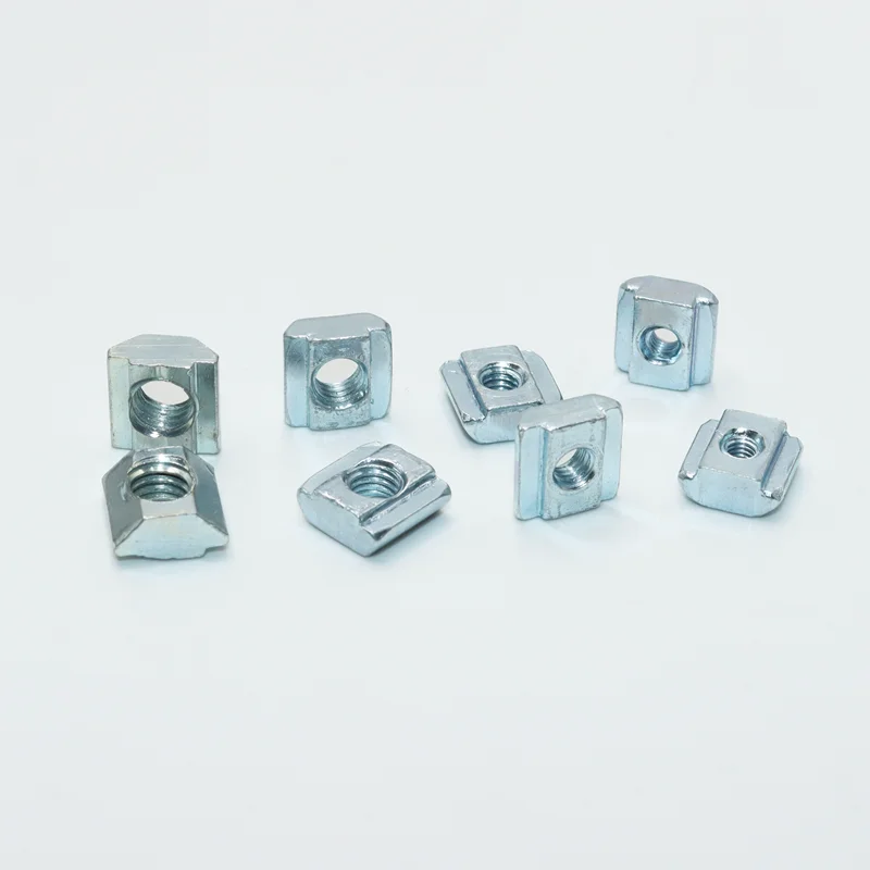 100p/Satz t Gleit mutter verzinkte T-Nut-Muttern m3 m4 m5 m6 T-Spur Gleit hammer Vierkant mutter für 2020 Aluminium-Extrusion profil – Detail 3