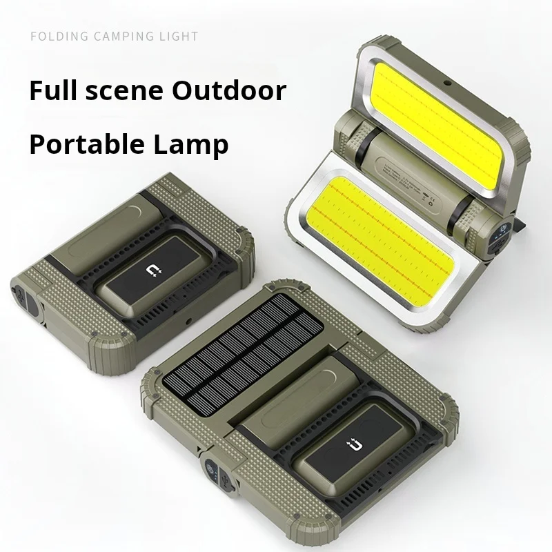 

CHAOYIDIAN Solar Foldable LED Work Light Flashlight Magnetic Hook 1/4" Hole 2000LM 5000mAh Outdoor Camping & Emergency Light