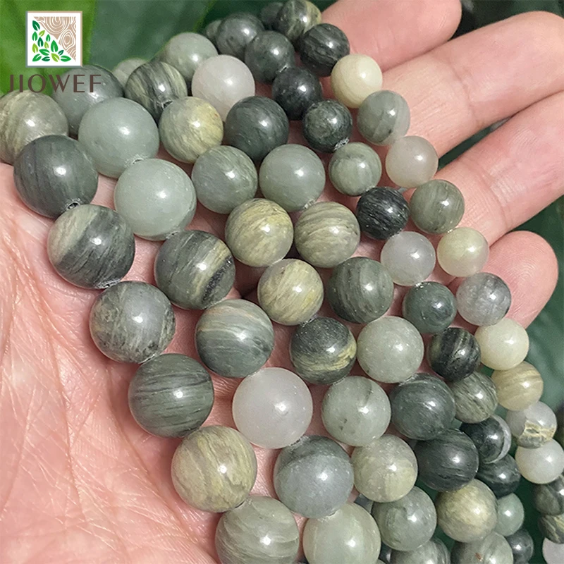 Natural Stone Green Hair Quartz Stone Loose Spacer Beads For Jewelry Making DIY Bracelet Necklace 15'' Strand 4/6/8/10/12mm