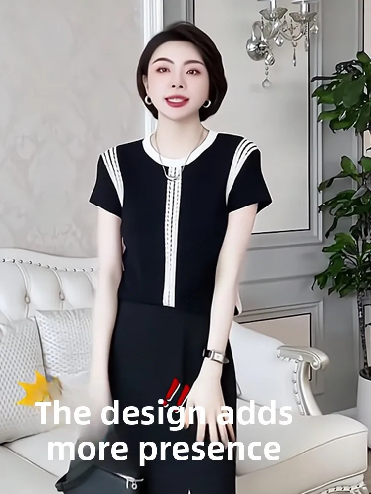 

Faionable корейский вязаный топ из ледяного шелка ort Sve, утягивающая футболка с прямой трубкой для похудения, лето 2025 г.