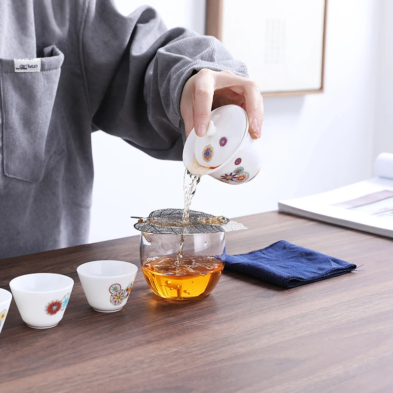 

Teaware Gaiwan Infuser Tibetan Tea Set Teacup Coffee Cups Coffeeware Teapot Strainer Accessories Glass Porcelain Hand Grab