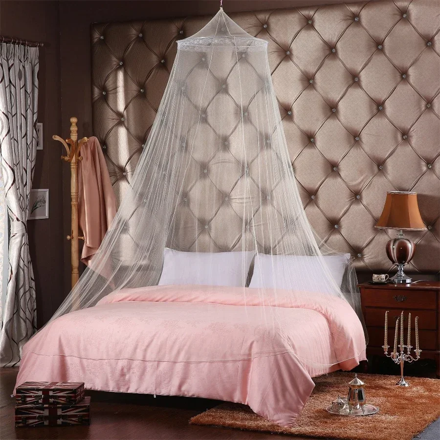 Elgant Hung Dome Mosquito Net for Double Bed Summer Polyester Mesh Fabric Home bedroom Baby Adults Hanging Decor