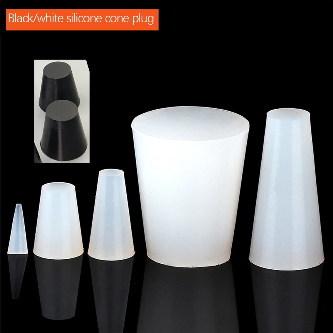 Solid Silicone Plug High Temperature Resistance Rubber Conical Stopper Laboratory FlaskSealing Cover Water Pipe Exhaust Valve