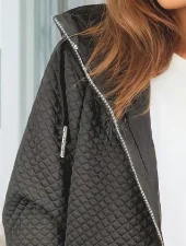 Imagen 5: Chaqueta con capucha a cuadros de moda casual para mujer de talla grande